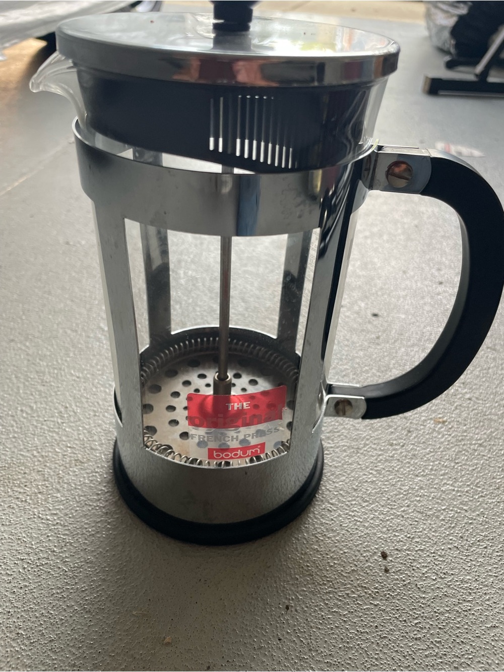 Bodum Chrome and Black French Press Coffee Maker